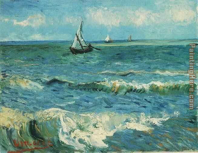 Seascape at Saintes Maries 1 painting - Vincent van Gogh Seascape at Saintes Maries 1 art painting